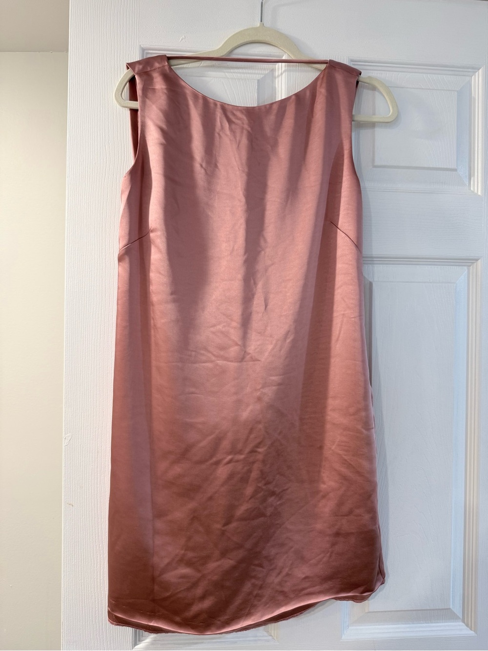Kenneth Cole Satin Sleeveless Dress in Dusty Rose
